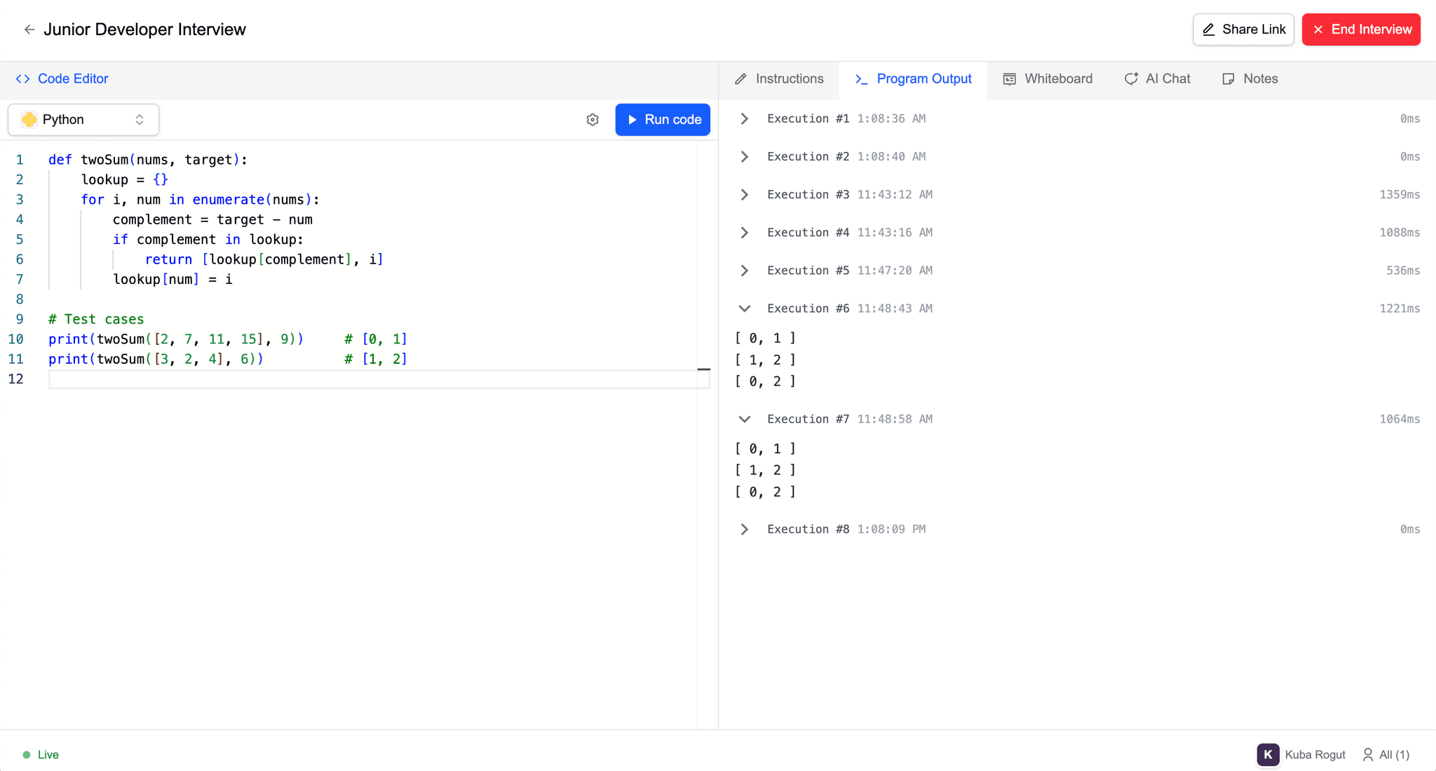 Real-time code editor with collaborative cursors and syntax highlighting
