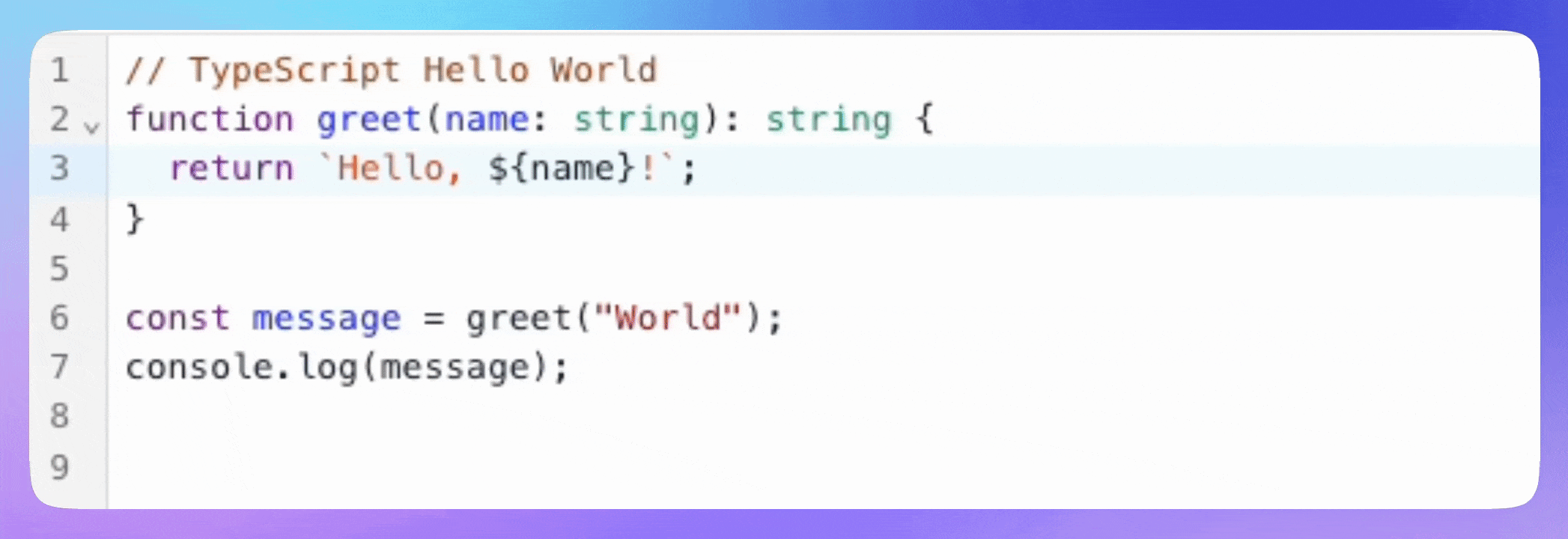 Screen recording of a single user typing into the CodeMirror editor embedded in the CoderScreen app, with syntax highlighting and undo working.